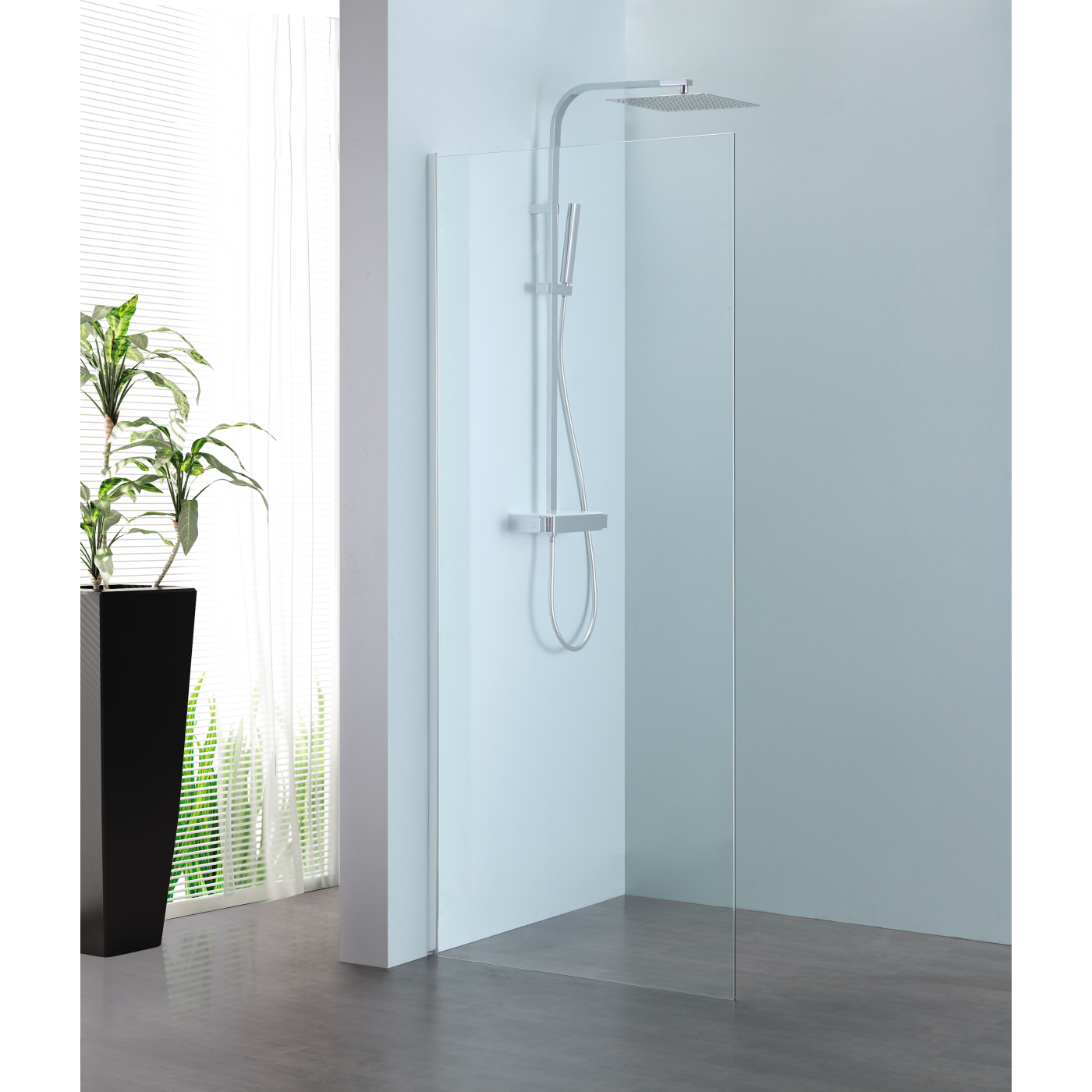 Novara Free mix inloopdouche met 90x200 helder glas