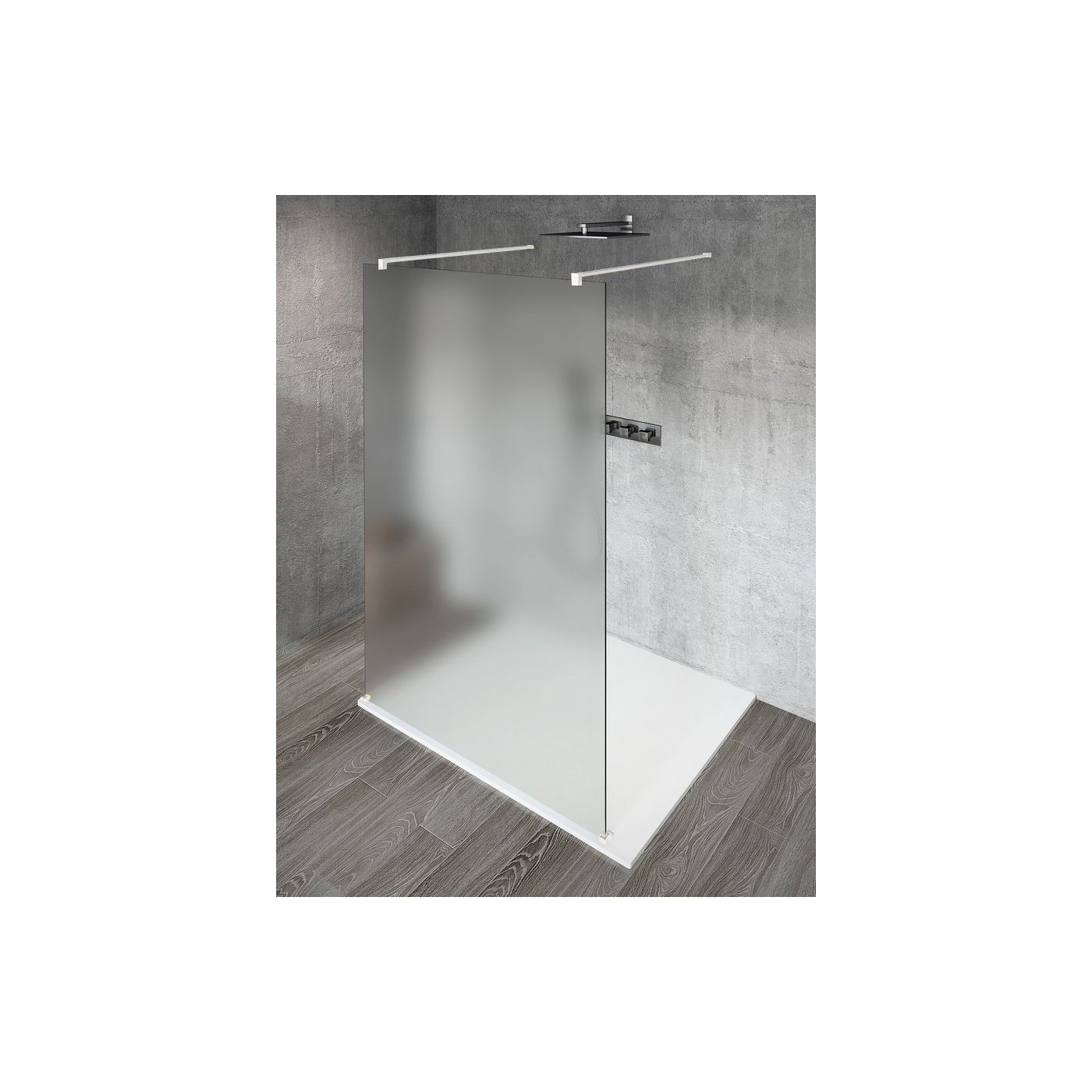 Gelco Vario inloopdouche vrijstaand mat glas 90x200 mat wit