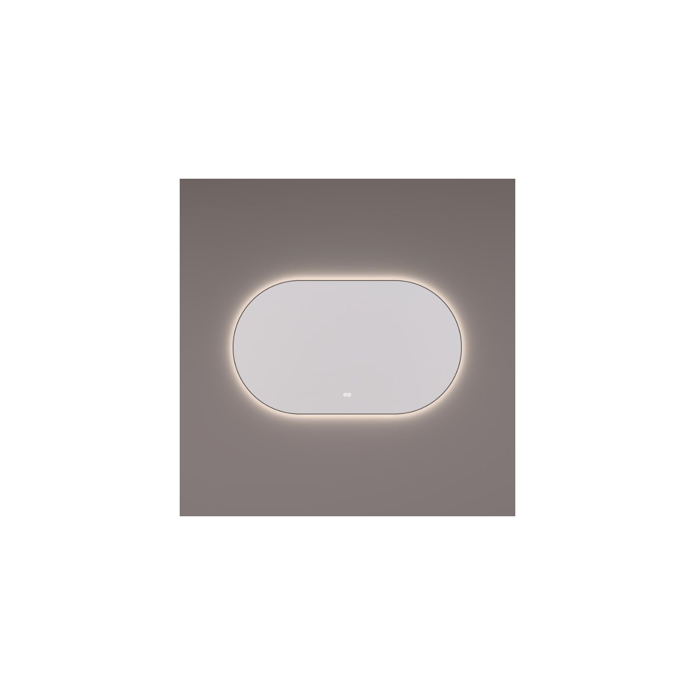 Hipp-Design spiegel ovaal-recht met LED verlichting 100x70 mat zwart