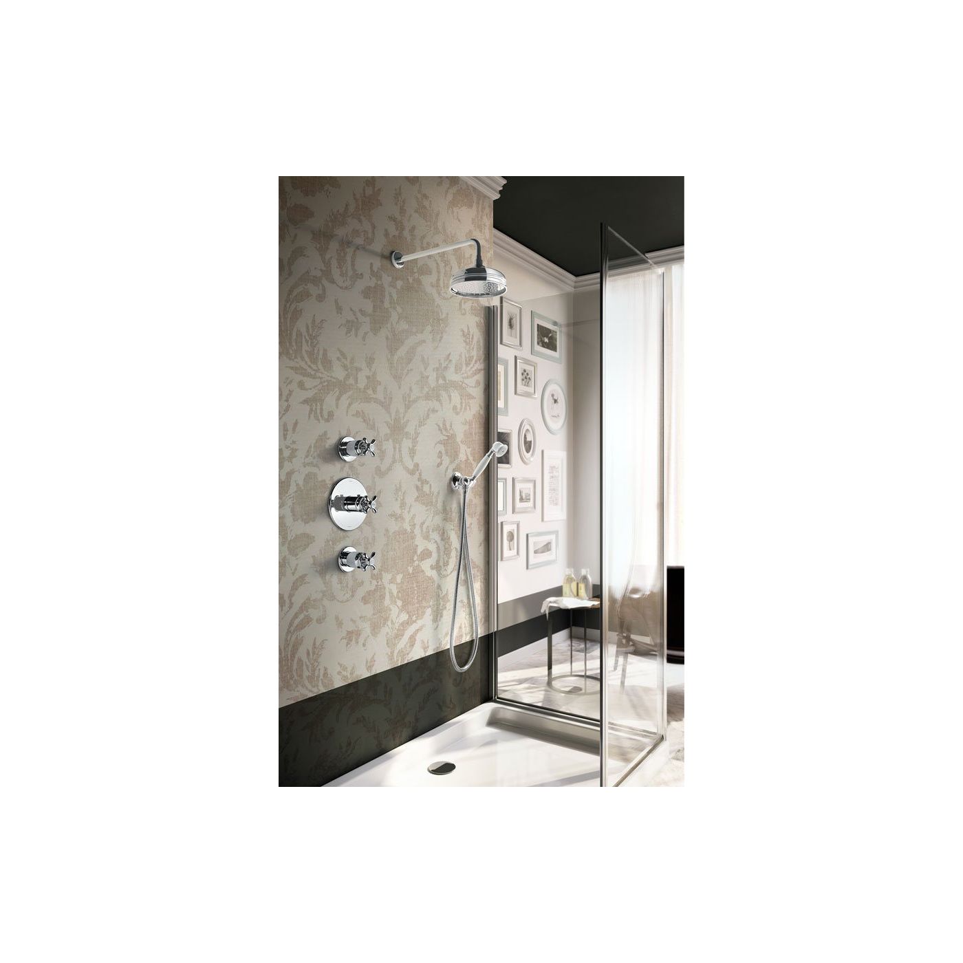 Hotbath Buddy inbouw douche set met 3 stopkranen en waterval IBS7 chroom 3 standen handdouche