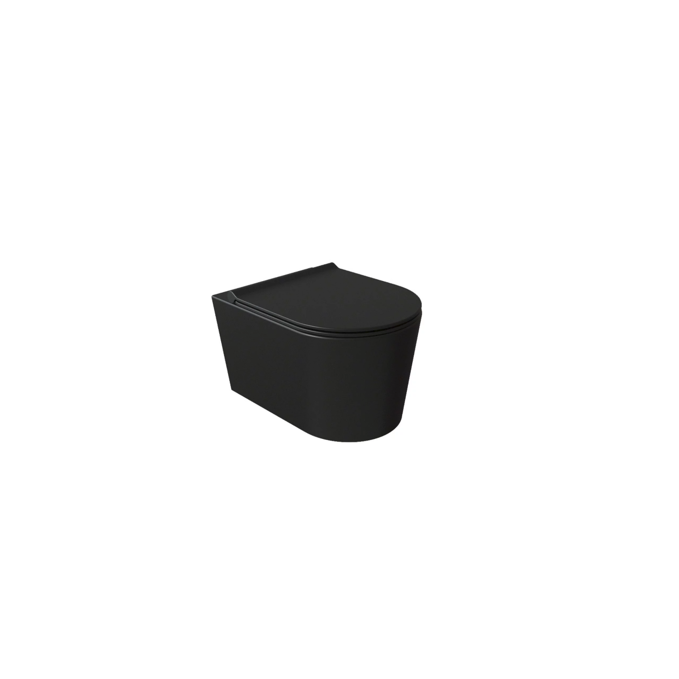 Salenzi Civita wandcloset 50x35x36.5cm keramiek rimless mat zwart excl. zitting