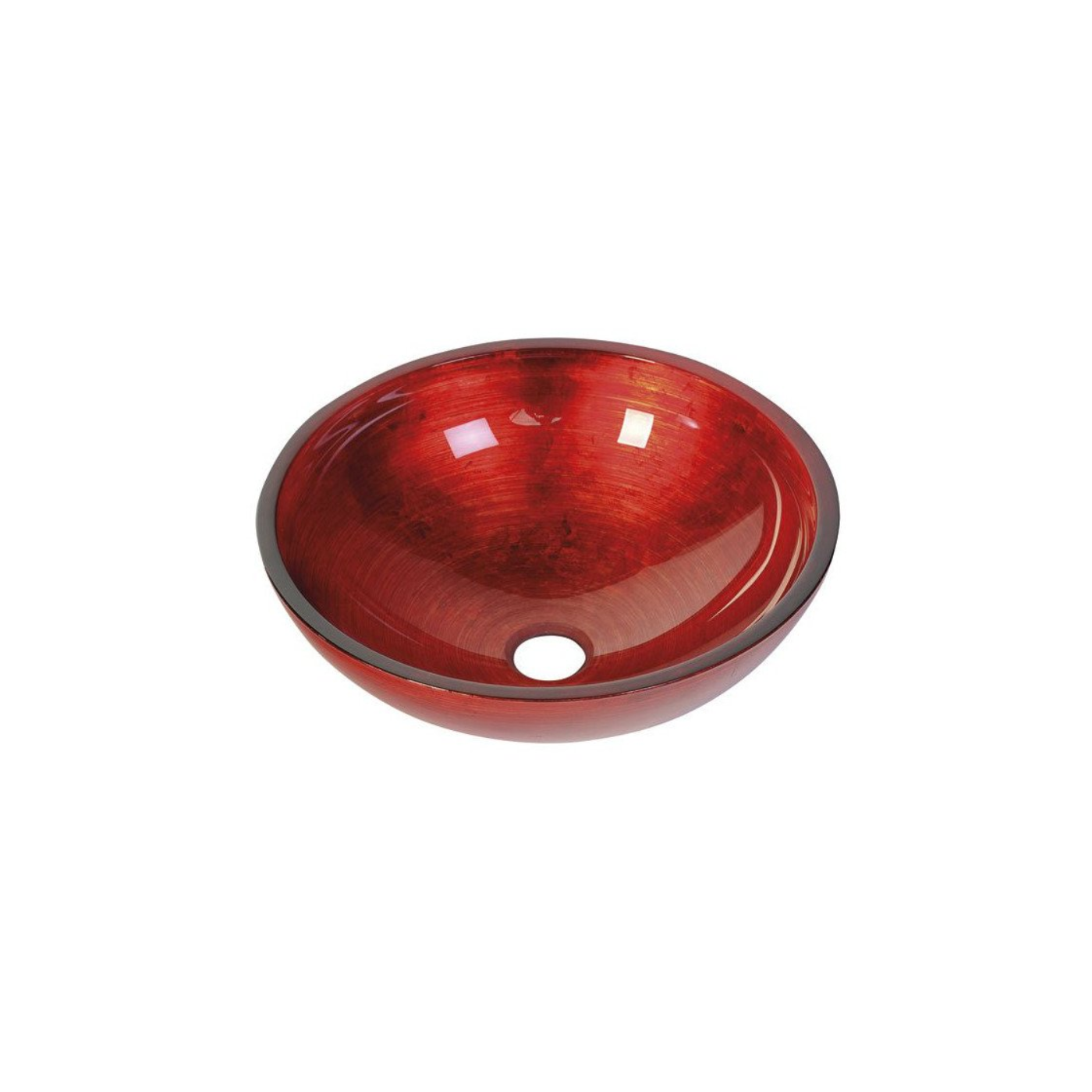 Sapho Murano Rosso glas waskom diameter 40 cm rood
