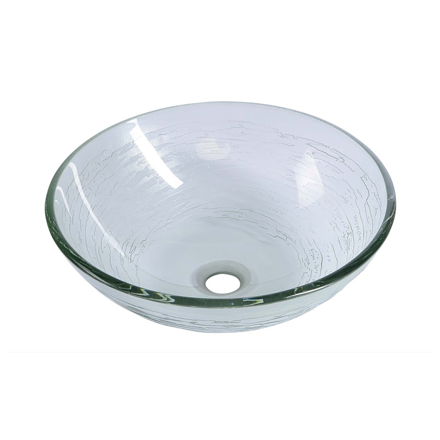 Sapho Ripple glas waskom diameter 42 cm transparant