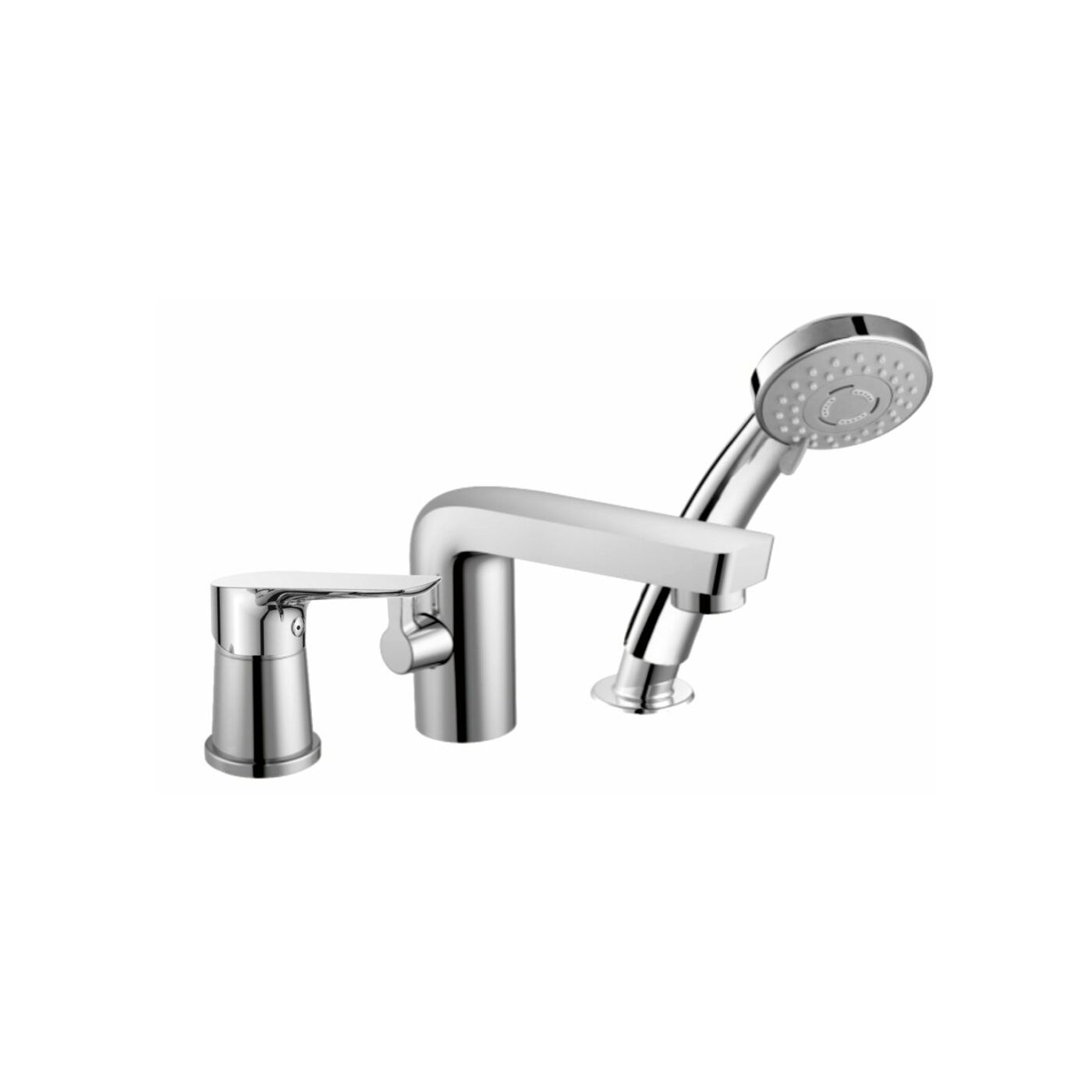 Aqualine Lotta badrandcombinatie met uitloop en handdouche chroom