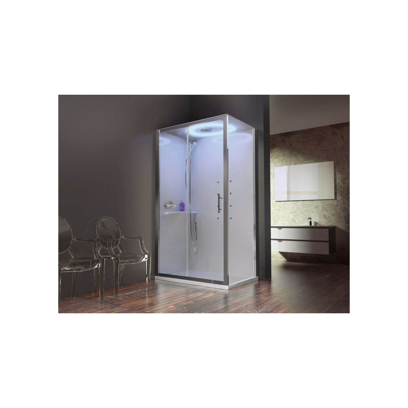 Novellini Eon 2P Hammam links 120x80 cm Chroom