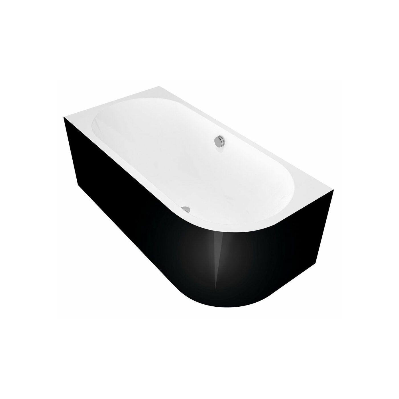 Polysan Astra Monolith hoekbad links 160x75 zwart - wit