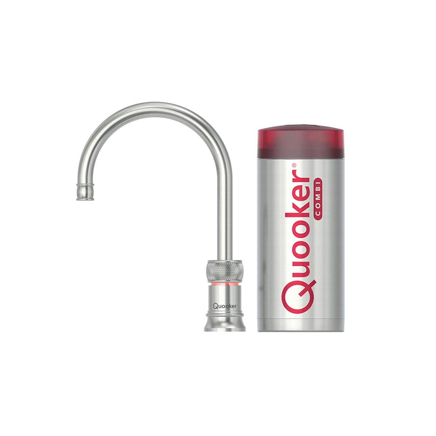Quooker Classic Nordic Round Single Tap kokend waterkraan met COMBI boiler RVS