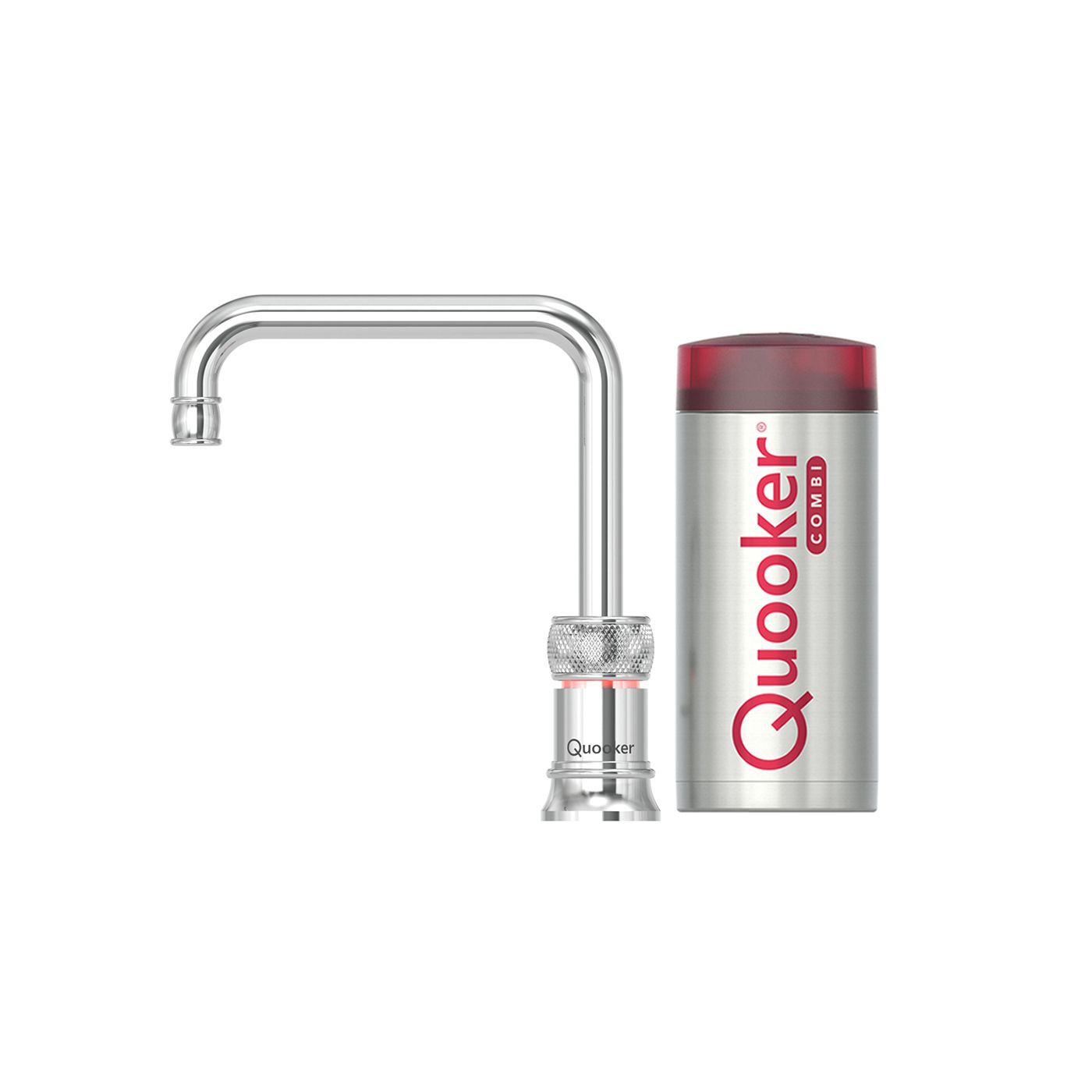 Quooker Classic Nordic Square Single Tap kokend waterkraan met COMBI boiler choom