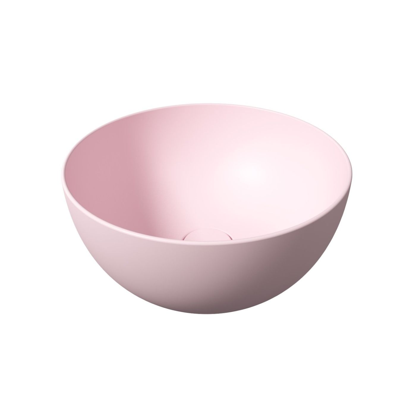 Salenzi Unica ronde waskom opbouw 40x20 cm mat roze (inclusief bijpassende clickwaste)