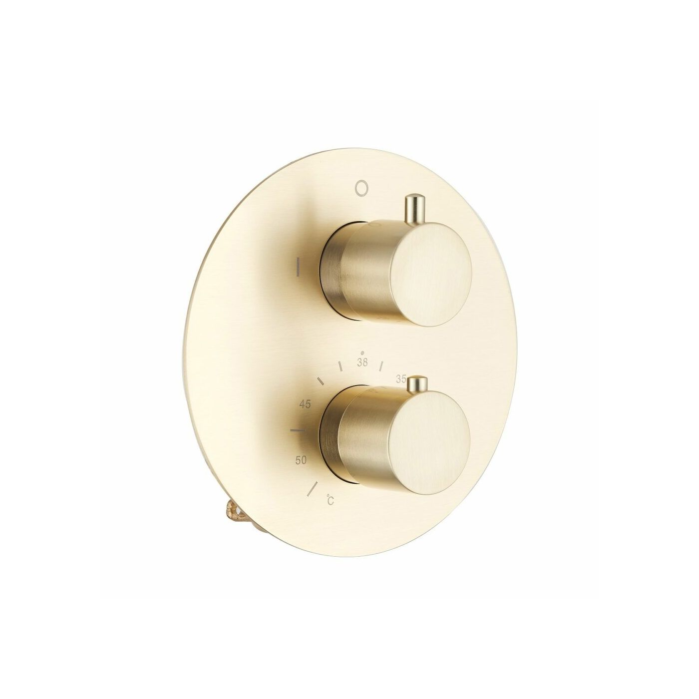 Saniclear Brass ronde thermostatische inbouw douchekraan geborsteld messing