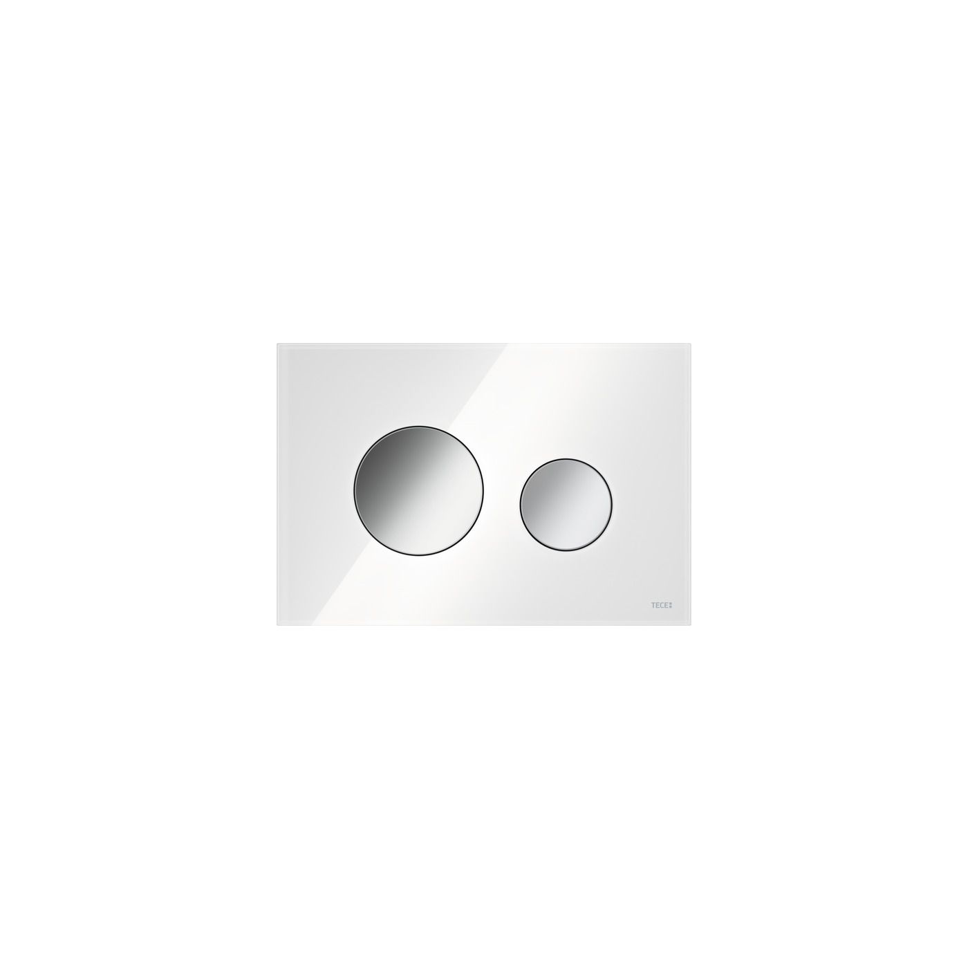 TECEloop toiletbedieningspaneel glas voor duospoeltechniek wit/glanzend chroom