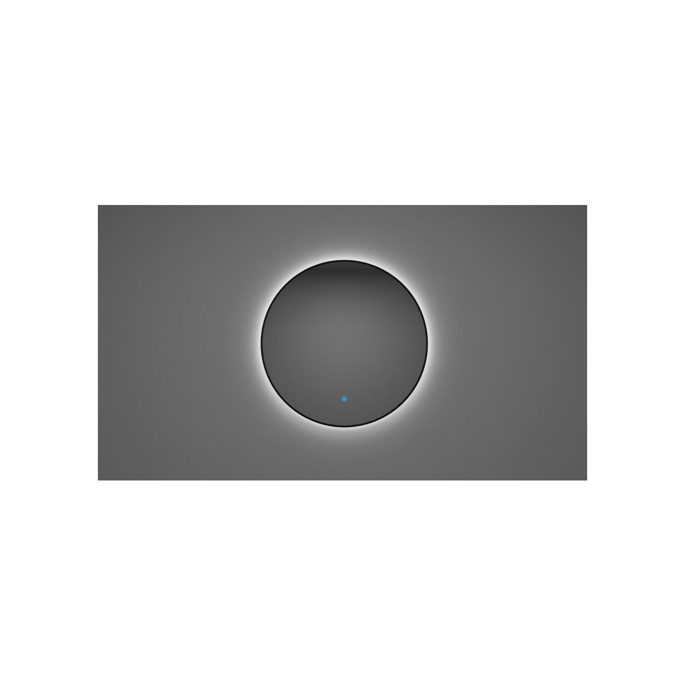 Wiesbaden Novi ronde spiegel met dimbaar LED 80 cm mat zwart
