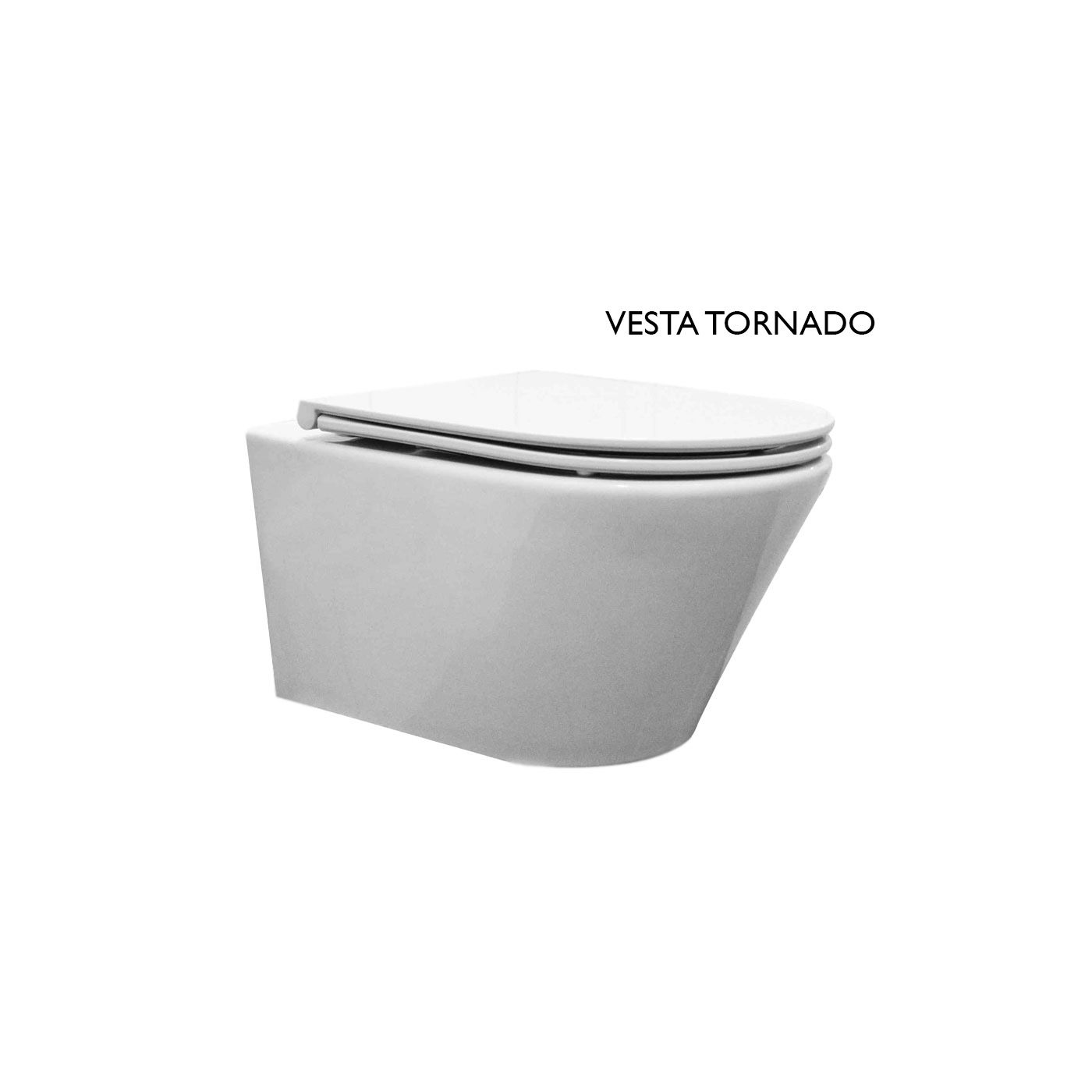Wiesbaden Vesta rimless hangend toilet met Flatline zitting wit