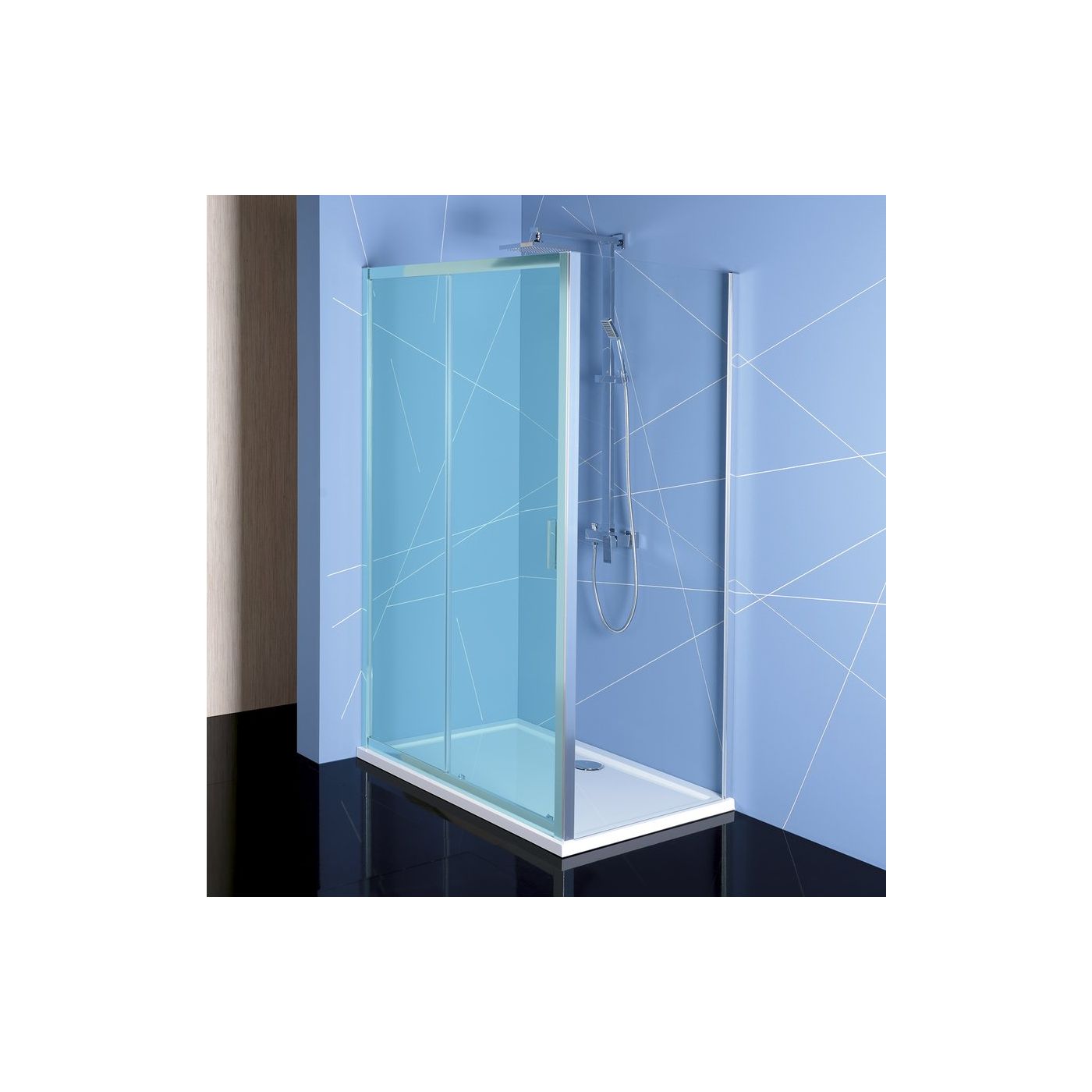 Polysan Easy Line zijpaneel helder glas 80x190 cm chroom