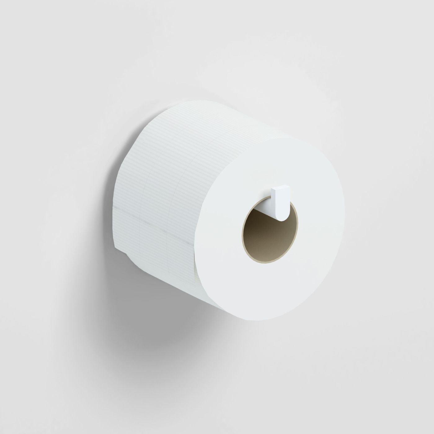 Clou Flat toiletrolhouder, recht,  zonder klep, mat wit