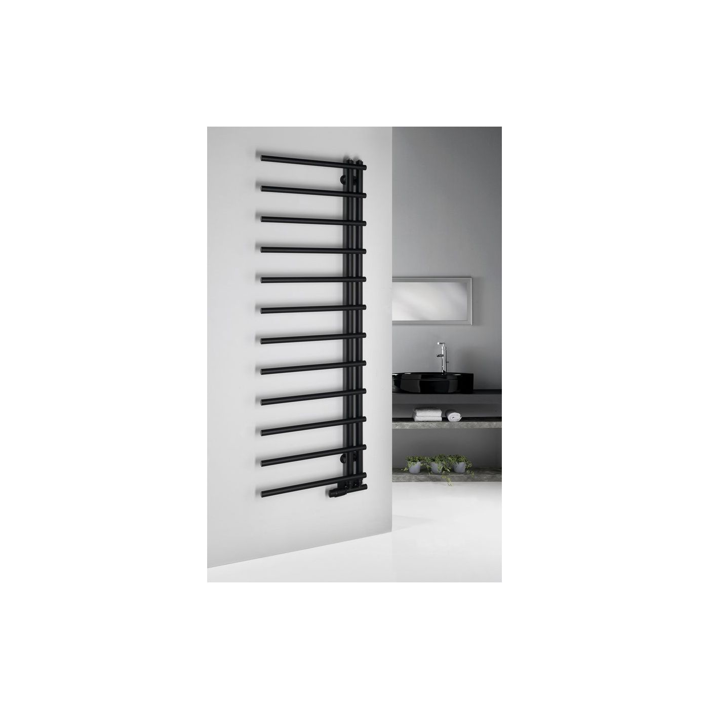 Sapho Justina radiator zijaansluiting 50x150 mat zwart