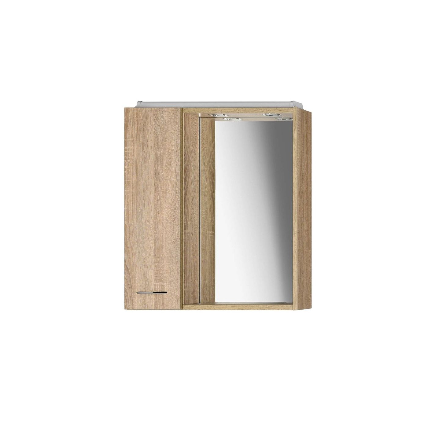 Aqualine Keramia Fresh LED-spiegelkast links 60x60cm oak platin
