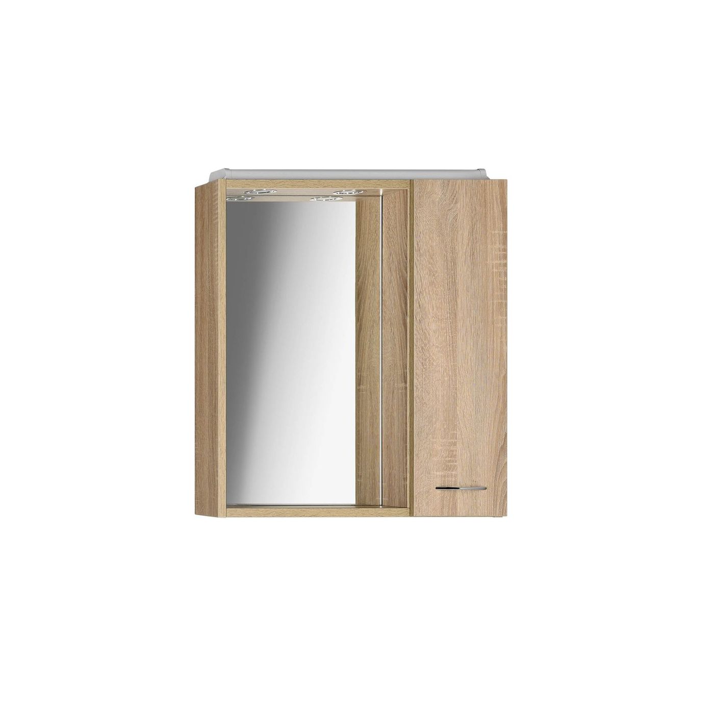 Aqualine Keramia Fresh LED-spiegelkast rechts 60x60cm oak platin