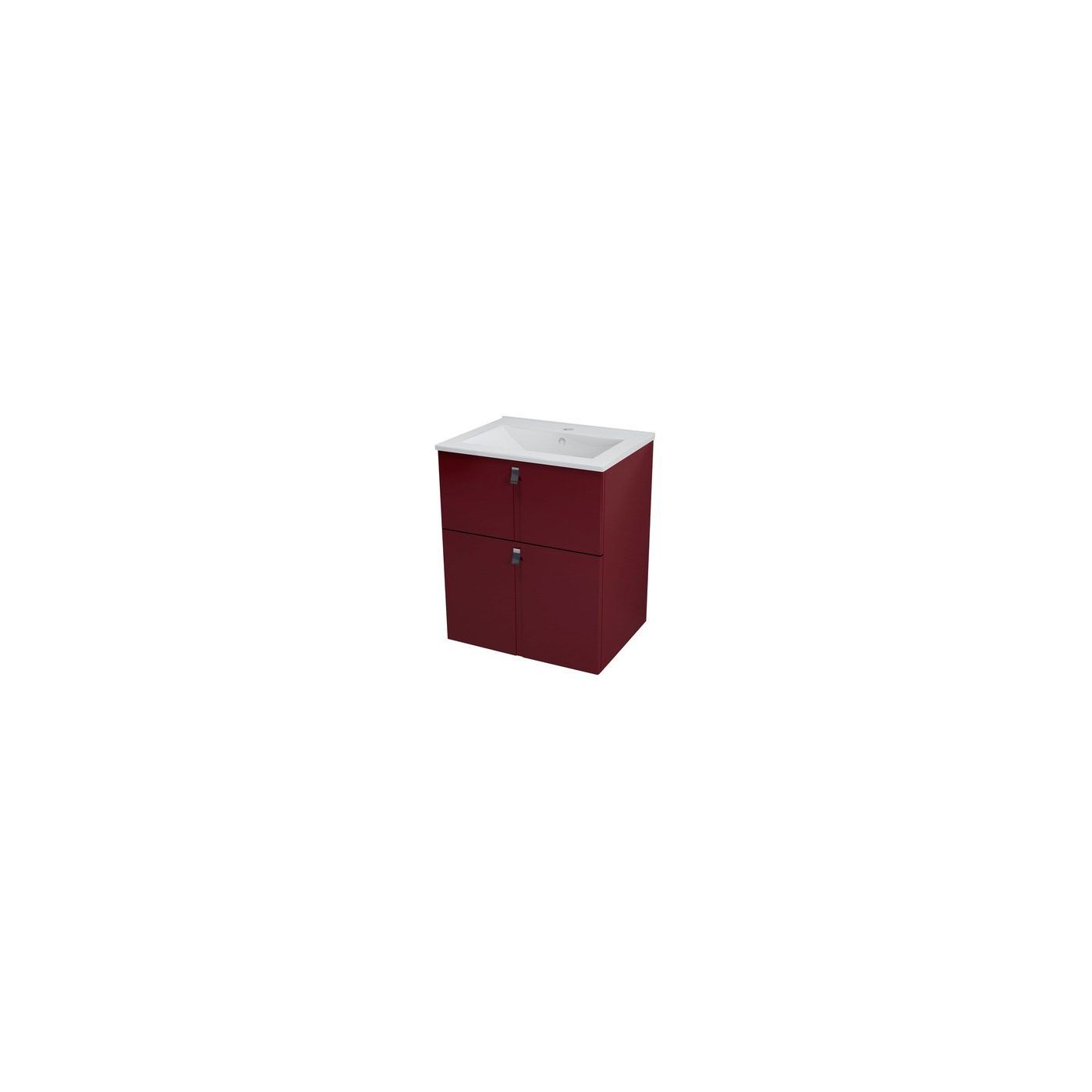 Sapho Mitra Badkamermeubel keramiek/MDF 60x45x70 bordeaux rood