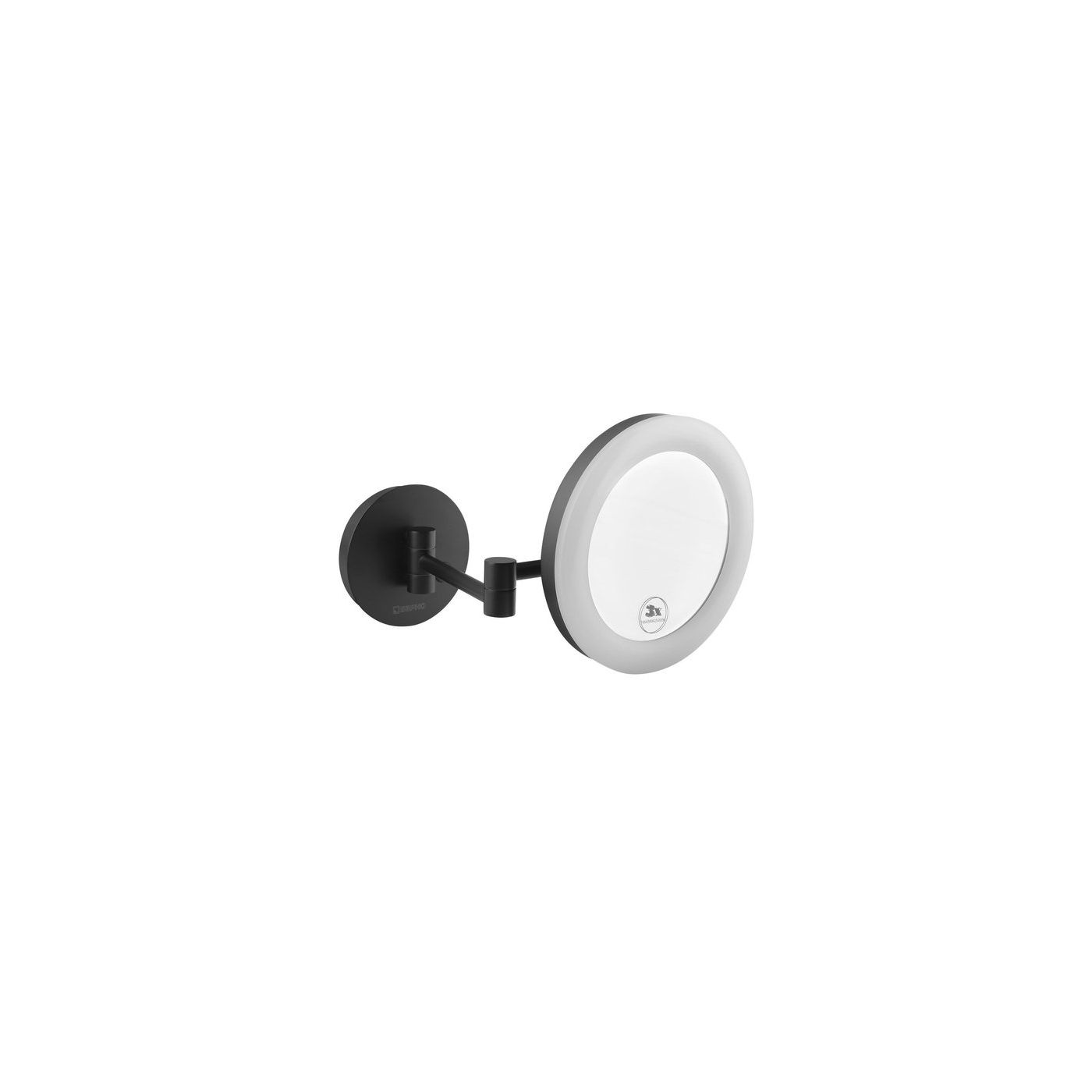Sapho cosmetische spiegel inclusief LED verlichting Ø20cm mat zwart