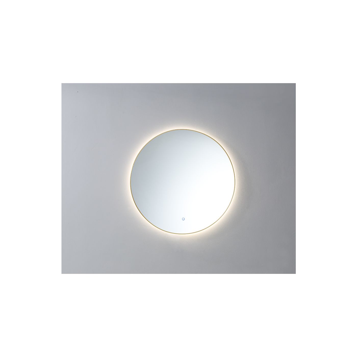 Neuer ronde spiegel met verlichting en spiegelverwarming 100 goud