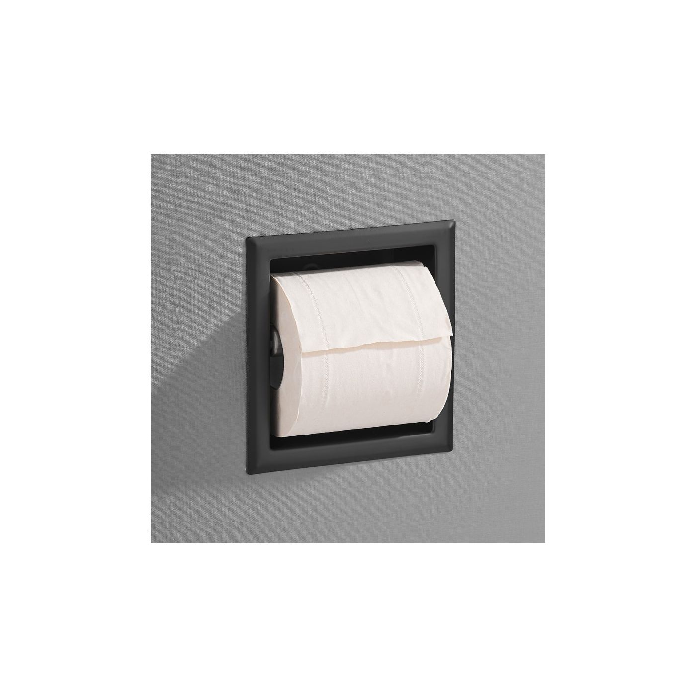 Saniclear Nero inbouw toiletrolhouder mat zwart