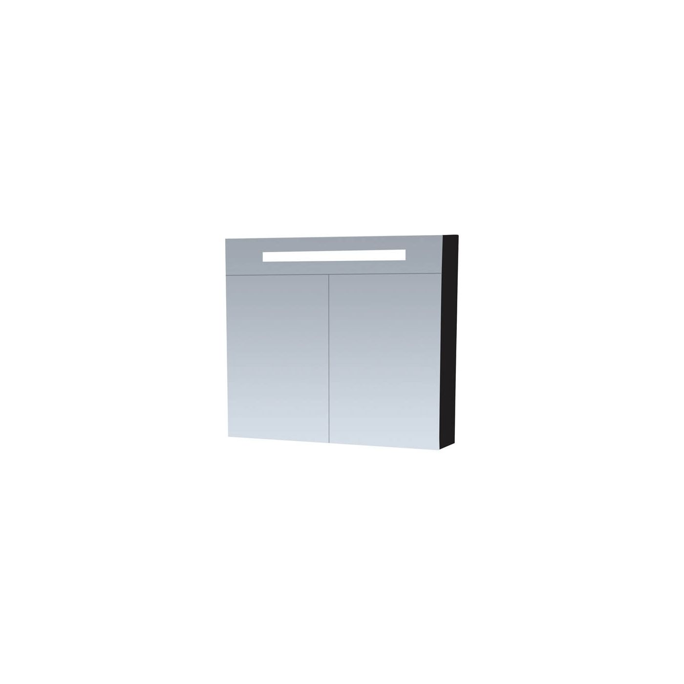 Tapo New Future spiegelkast Zwart 80cm dubbelzijdige spiegels, verlichting, & stopcontact