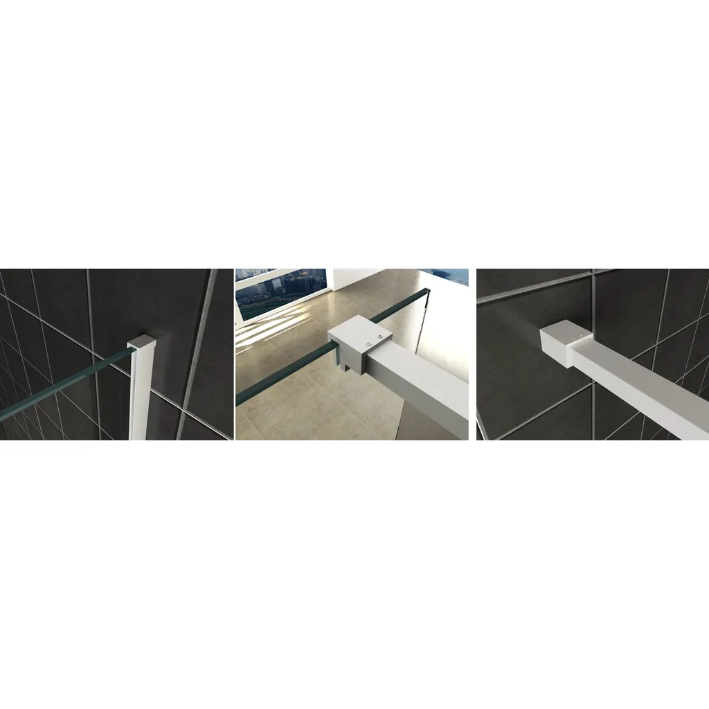 Afbeelding 1 Wiesbaden Slim profielset met stabilisatiestang 120 cm mat wit