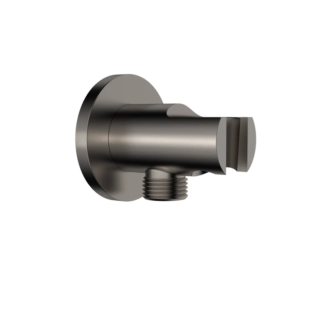 Afbeelding 1 Wiesbaden UniMatch wandaansluitbocht met handdouchehouder rond 1/2" gunmetal