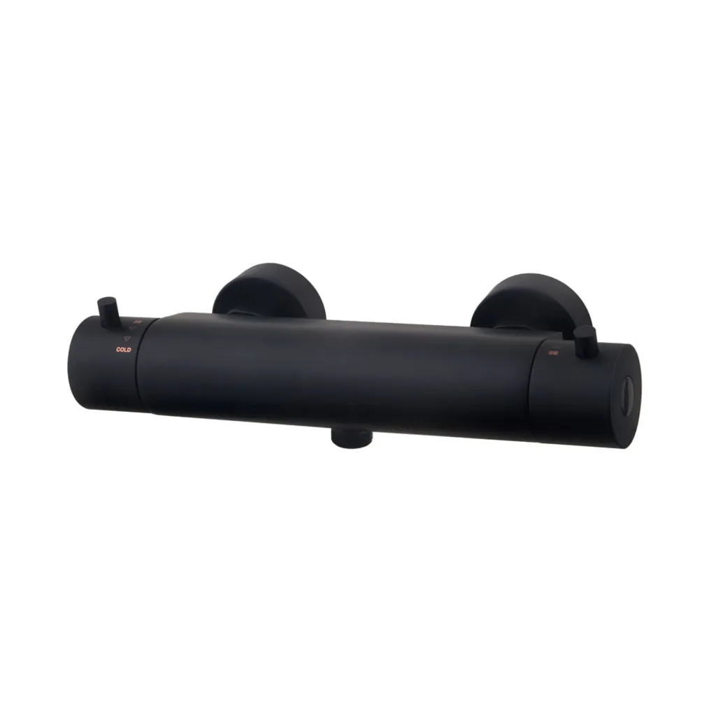 Afbeelding 1 Wiesbaden Caral Cool Touch thermostatische douchemengkraan mat zwart