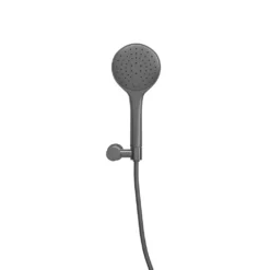 Afbeelding 1 Wiesbaden UniMatch handdoucheset met handdouche 3 standen Ø 12 cm, doucheslang en wandhouder kantelbaar gunmetal