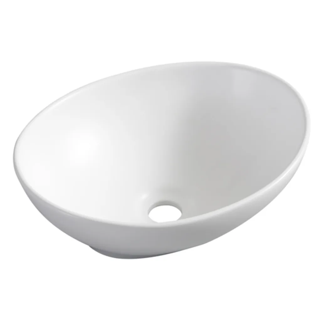 Afbeelding 1 Wiesbaden Barco waskom ovaal 40 x 33 x 14,5 cm keramiek mat wit