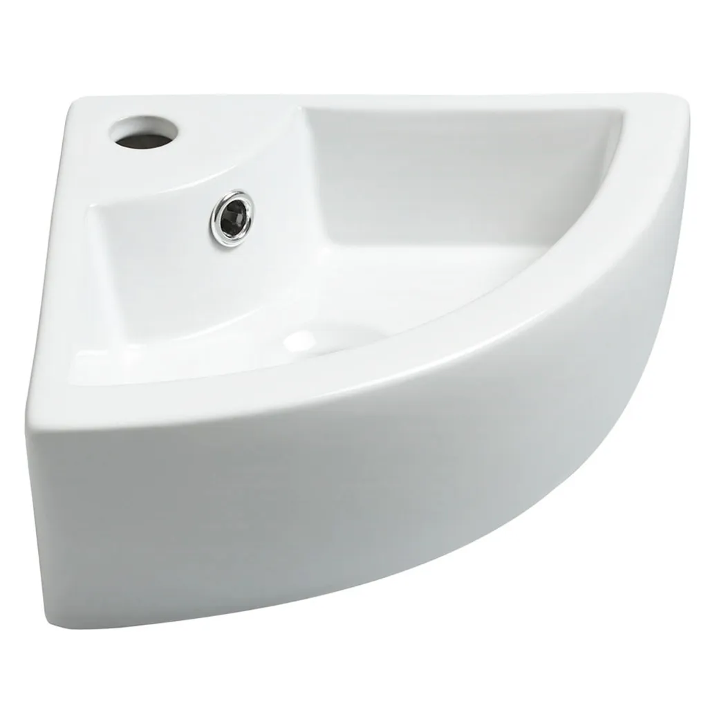 Afbeelding 1 Wiesbaden Pallas hoekfontein 44,5 x 32,5 x 13 cm keramiek glans wit