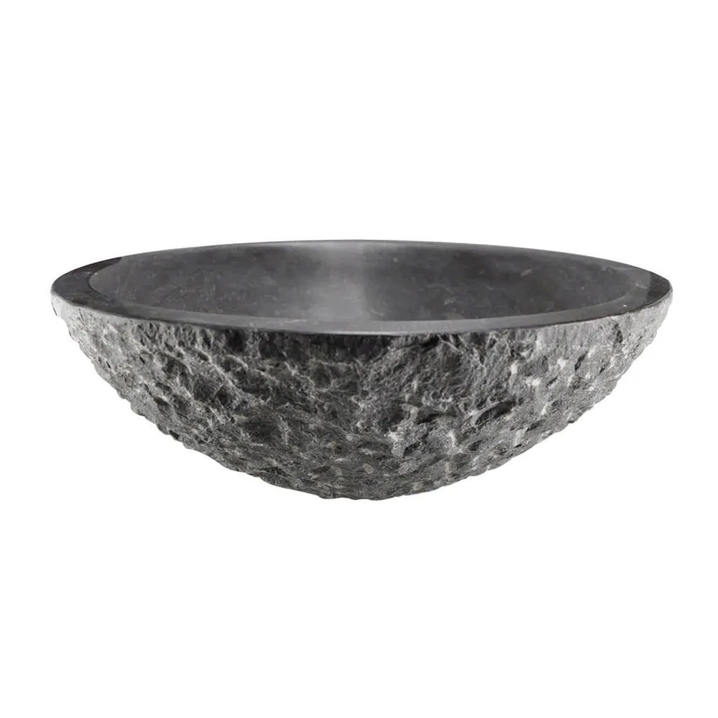 Afbeelding 1 Wiesbaden Raw waskom rond hamerslag 42x14 cm hardsteen gezoet