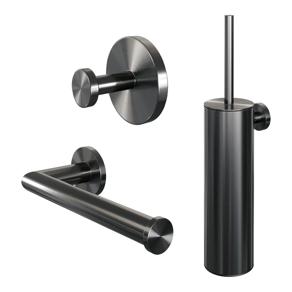 Afbeelding 1 Brauer Accessoire set 3-in-1 gunmetal geborsteld PVD