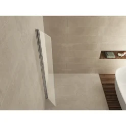 Afbeelding 2 Wiesbaden Comfort zijwand draaibaar met muurprofiel 400 x 2000 x 10 mm nano helder glas/chroom