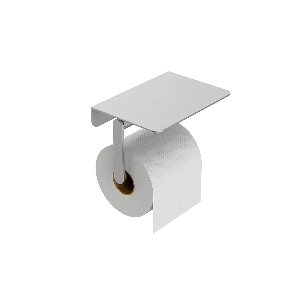 Afbeelding 2 Wiesbaden Alonzo toiletrolhouder met planchet RVS geborsteld