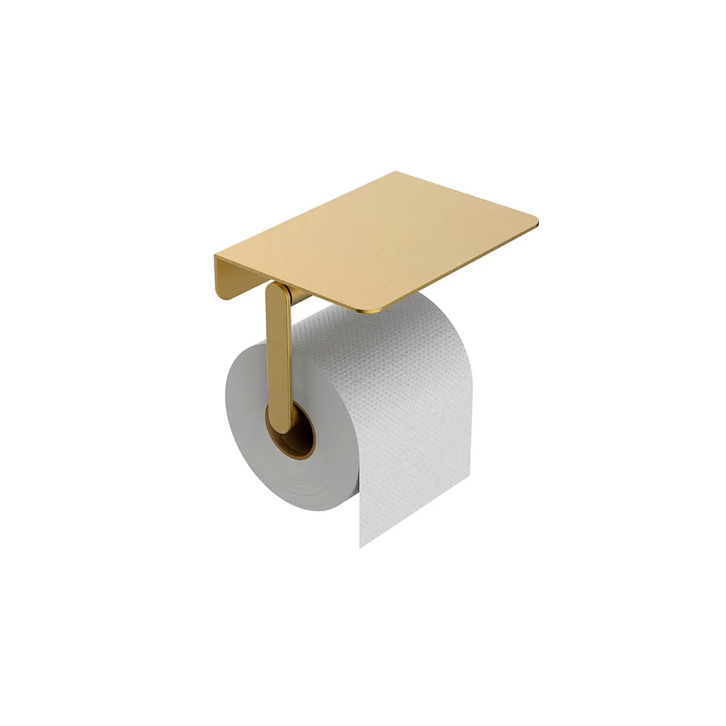 Afbeelding 2 Wiesbaden Alonzo toiletrolhouder met planchet geborsteld messing