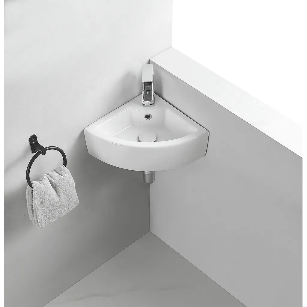 Afbeelding 2 Wiesbaden Pallas hoekfontein 44,5 x 32,5 x 13 cm keramiek glans wit