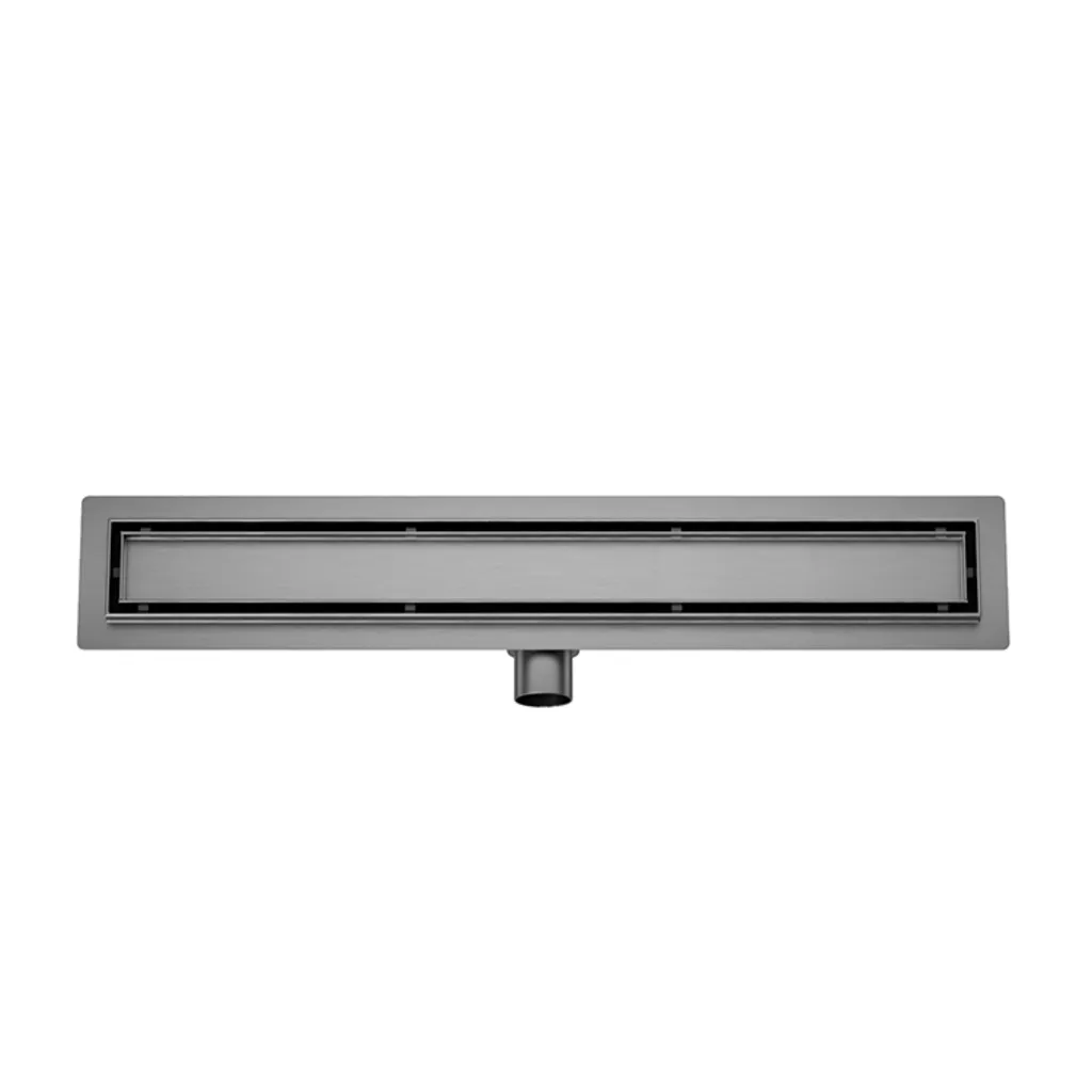 Afbeelding 2 Wiesbaden Douchegoot met flens en tegelrooster 80 x 7 cm gunmetal