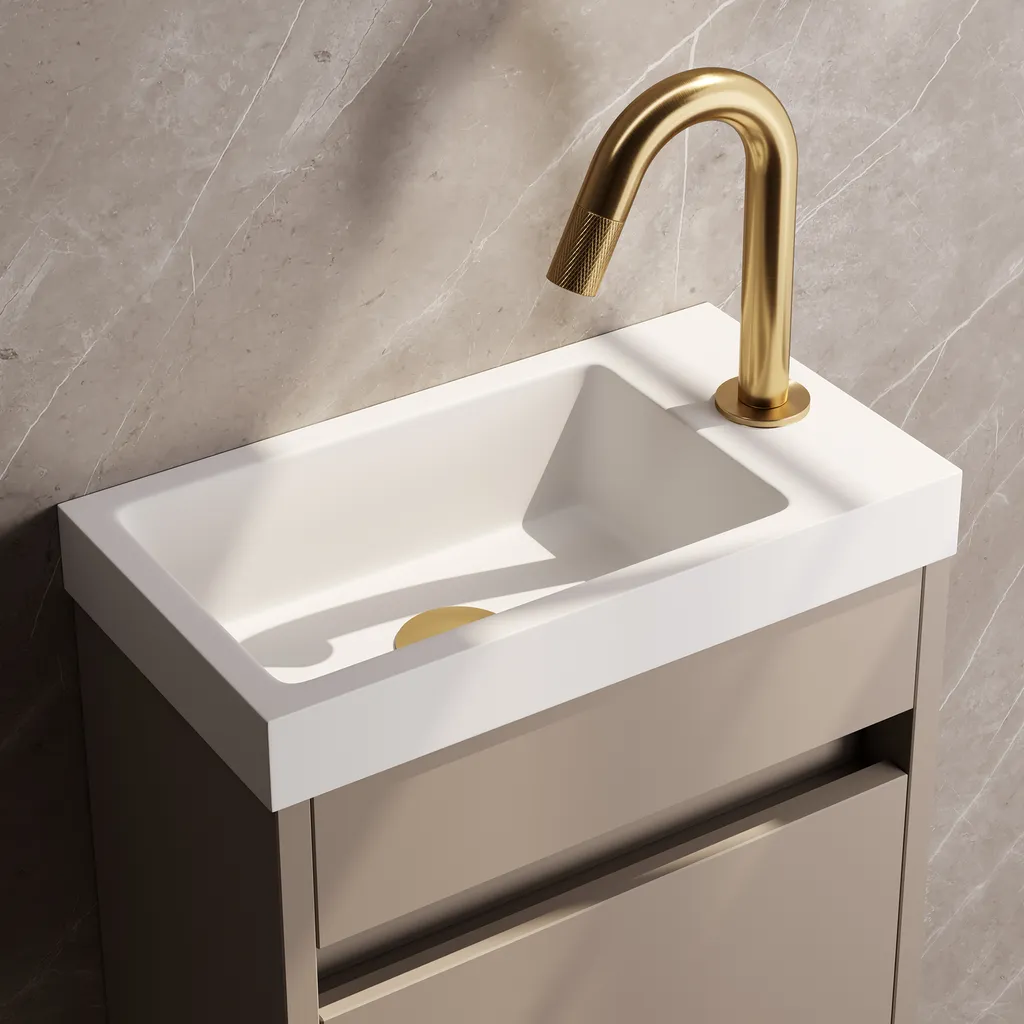 Brauer Gold Carving opbouw fonteinkraan met gebogen uitloop goud geborsteld PVD 2 Afbeelding 2 Brauer Gold Carving opbouw fonteinkraan met gebogen uitloop goud geborsteld PVD