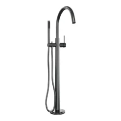 Afbeelding 2 Brauer Gunmetal Edition vrijstaande badmengkraan SET 01 met staaf handdouche en doucheslang gunmetal geborsteld PVD