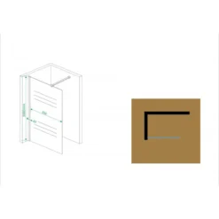 Lijntekening 1 Wiesbaden Comfort inloopdouche 1000 x 2000 x 10 mm nano melkglas/chroom