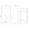 Maattekening 1 Aqualine Emiko Wandzeepdispenser 400ml, grijs