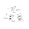 Maattekening 1 Sapho Rhapsody inbouw thermostatische douchemengkraan, 2 stopcontacten, chroom