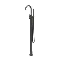 IVY Concord Badmengkraan vrijstaand met draaibare uitloop, slang 150cm en staafhanddouche RVS316 geborsteld carbon black PVD