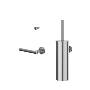 IVY Accessoires Accessoireset 1: borstelgarnituur wandmodel, handdoekhaak klein en toiletrolhouder Chroom