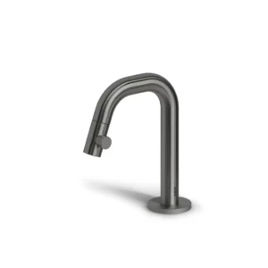 Clou Kaldur fonteinkraan, korte uitloop, R, gunmetal geborst. PVD