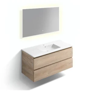 Clou Badk.meubelset 120cm met wastafel en spiegel, Grieks eiken