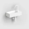 Clou Flush 3 fontein 36cm, met kraangat rechts, mat wit keramiek - Afbeelding 2